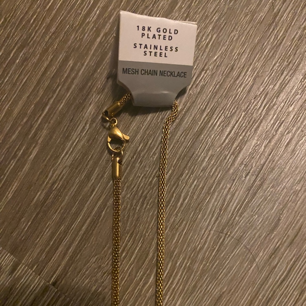 18” 18k gold plate Mesh Necklace
